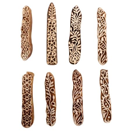 Set of 8 Piece New Mix Wooden Printing Block